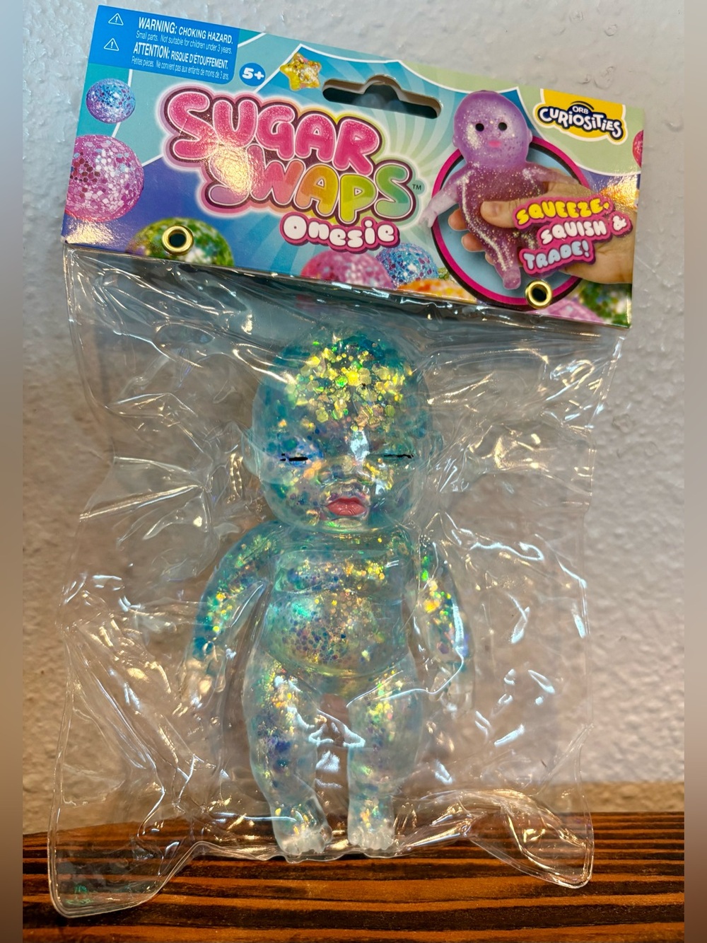 Sugar Swaps Onesie Fetus Baby Squishy, BLUE GLITTER, Viral Toy, BNWT BNIP